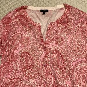 Pink paisley 3/4 cardigan